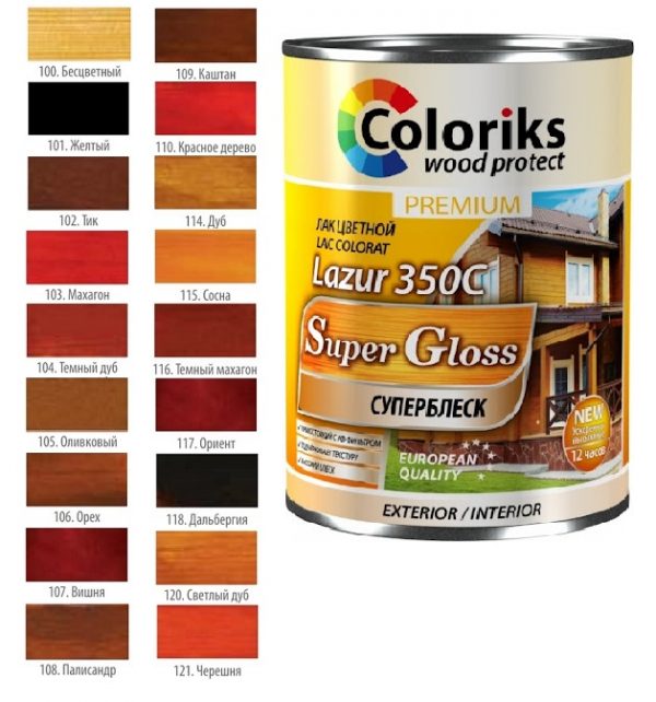 Lac colorat Lazur 350C Coloriks 101 0.75L Jeltii, 320810900