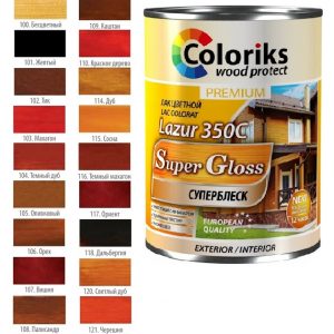 Lac colorat Lazur 350C Coloriks 107 0.75L Visnia